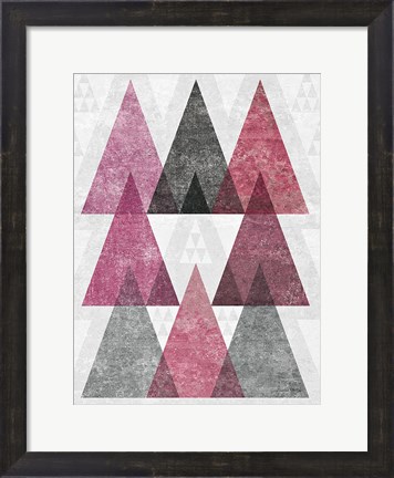 Framed Mod Triangles IV Soft Pink Print