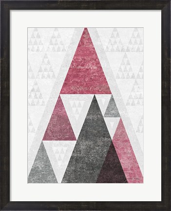 Framed Mod Triangles III Soft Pink Print