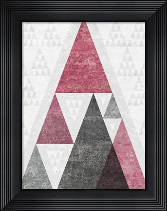 Framed Mod Triangles III Soft Pink Print