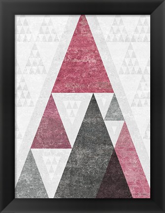 Framed Mod Triangles III Soft Pink Print