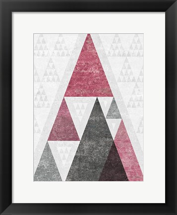 Framed Mod Triangles III Soft Pink Print