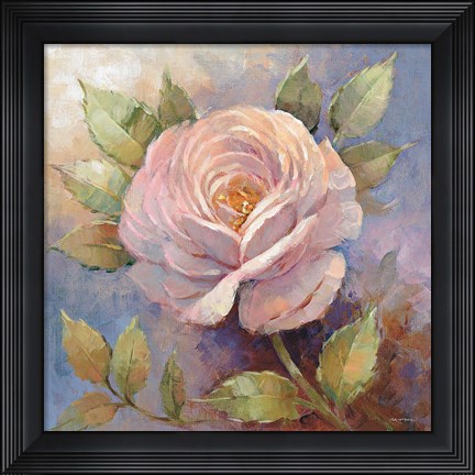 Framed Roses on Blue IV Crop Print