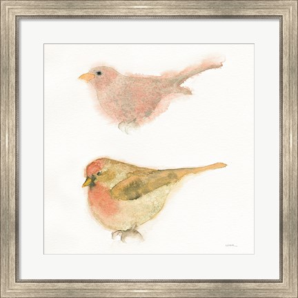 Framed Watercolor Birds II Sq Print