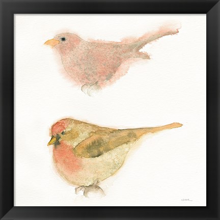 Framed Watercolor Birds II Sq Print