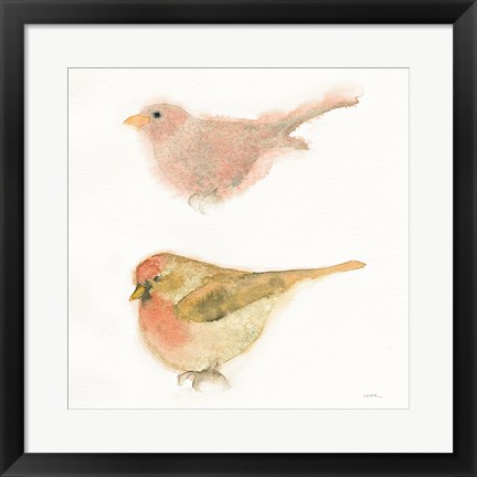 Framed Watercolor Birds II Sq Print