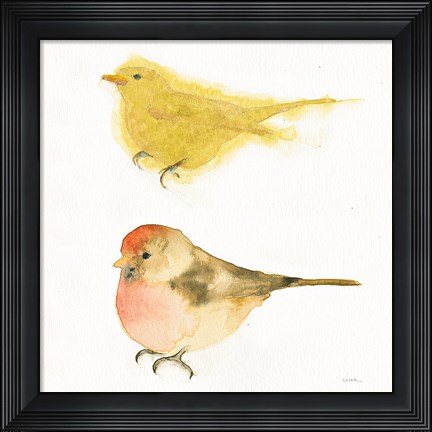 Framed Watercolor Birds I Sq Print
