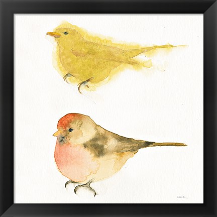 Framed Watercolor Birds I Sq Print