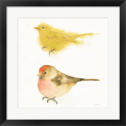 Framed Watercolor Birds I Sq Print