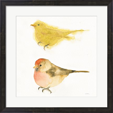 Framed Watercolor Birds I Sq Print
