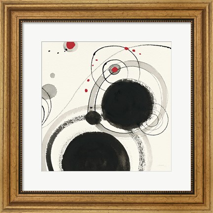 Framed Planetary III with Red Print