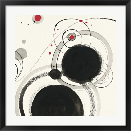 Framed Planetary III with Red Print