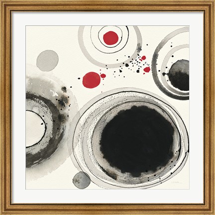 Framed Planetary IV with Red Print