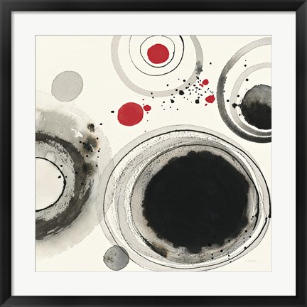 Framed Planetary IV with Red Print