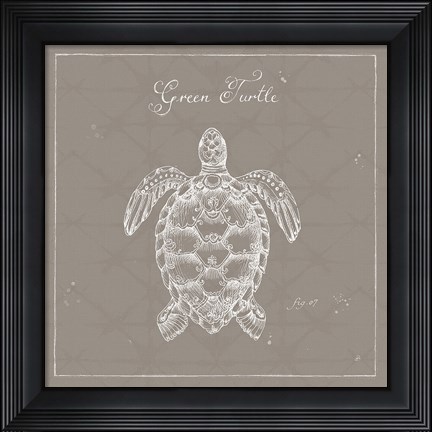 Framed Underwater Life XVI Greige Print