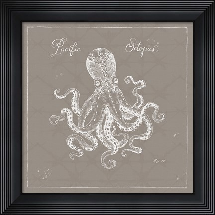 Framed Underwater Life X Greige Print