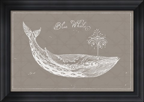 Framed Underwater Life IX Greige Print