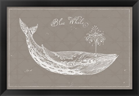 Framed Underwater Life IX Greige Print