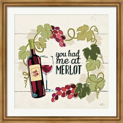 Framed Wine and Friends II Print