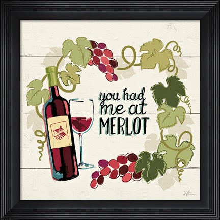Framed Wine and Friends II Print