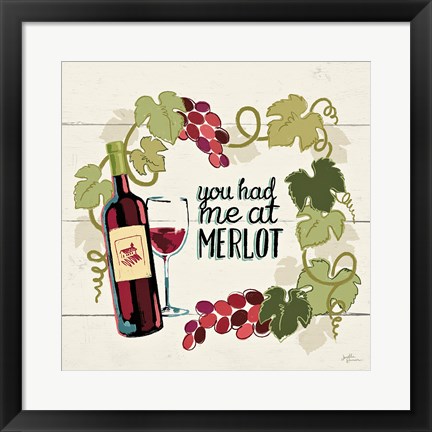 Framed Wine and Friends II Print