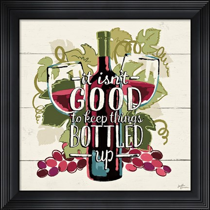 Framed Wine and Friends III Print