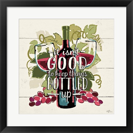 Framed Wine and Friends III Print