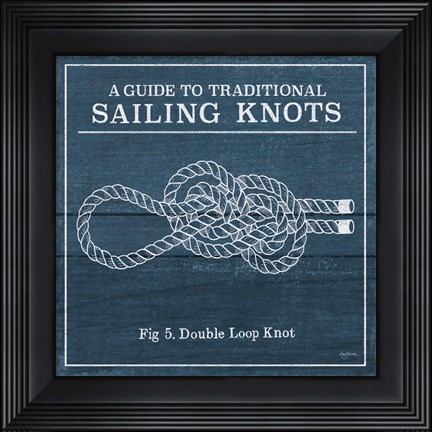 Framed Vintage Sailing Knots V Print