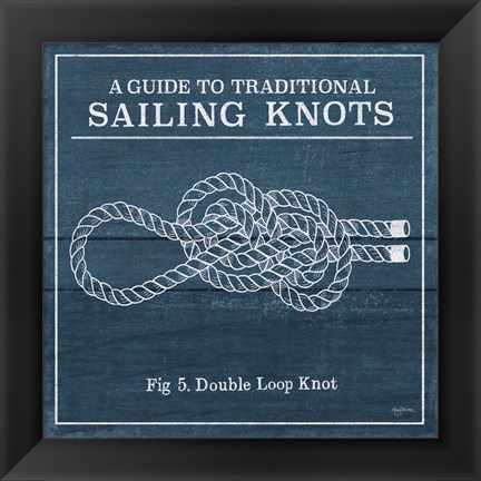 Framed Vintage Sailing Knots V Print