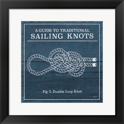 Framed Vintage Sailing Knots V Print