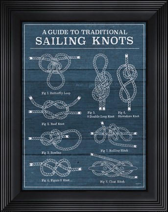 Framed Vintage Sailing Knots I Print