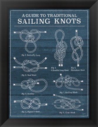 Framed Vintage Sailing Knots I Print