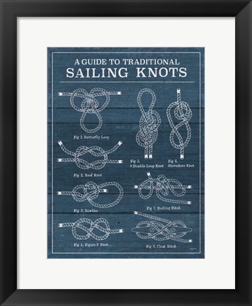 Framed Vintage Sailing Knots I Print