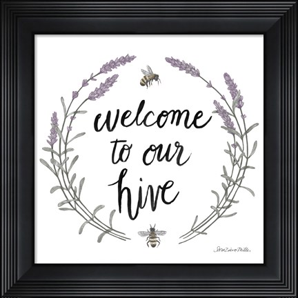 Framed Happy to Bee Home Words II Print
