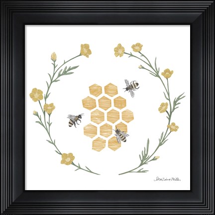 Framed Happy to Bee Home III Print