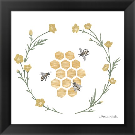 Framed Happy to Bee Home III Print