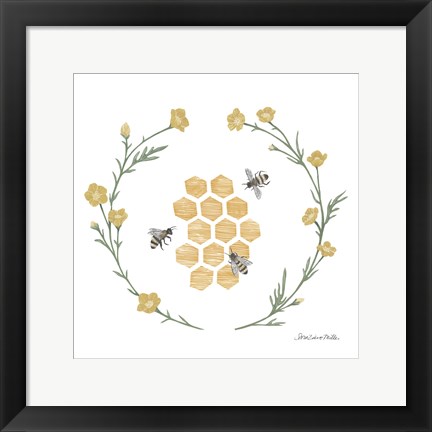 Framed Happy to Bee Home III Print