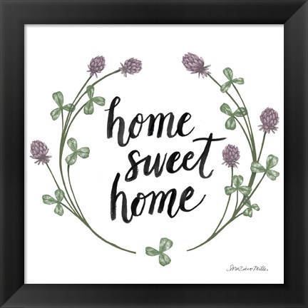 Framed Happy to Bee Home Words I Print