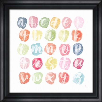 Framed Watercolor Alphabet Print
