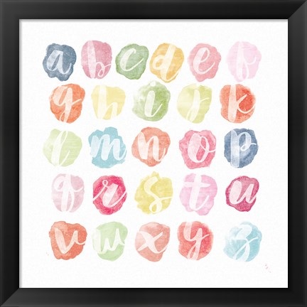 Framed Watercolor Alphabet Print