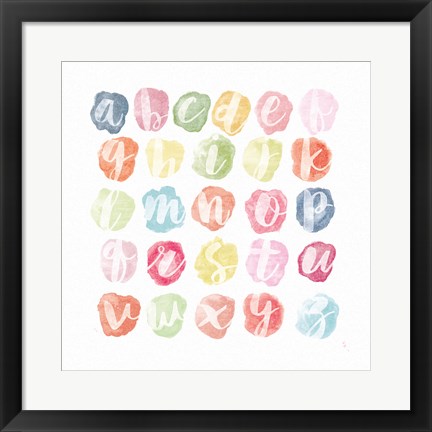 Framed Watercolor Alphabet Print