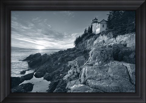 Framed Bass Harbor Head Sunset no Border Print
