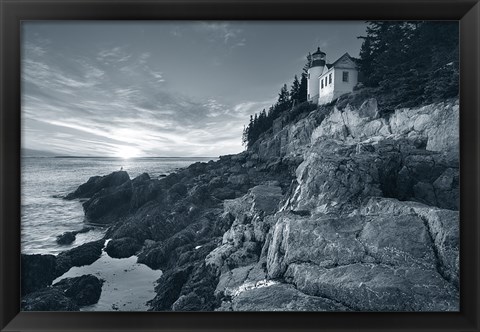 Framed Bass Harbor Head Sunset no Border Print