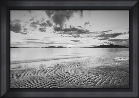 Framed Samish Bay Sunset II BW Print
