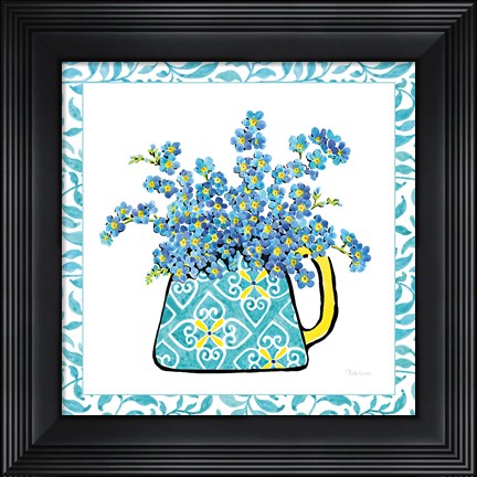 Framed Floral Teacup IV Vine Border Print