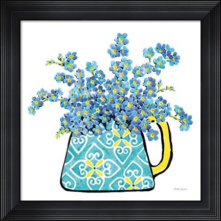 Framed Floral Teacups IV Print