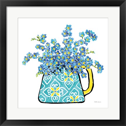 Framed Floral Teacups IV Print