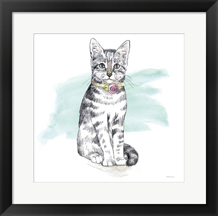 Framed Fancy Cats I Watercolor Print