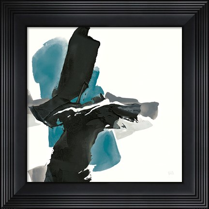 Framed Black and Teal IV Print