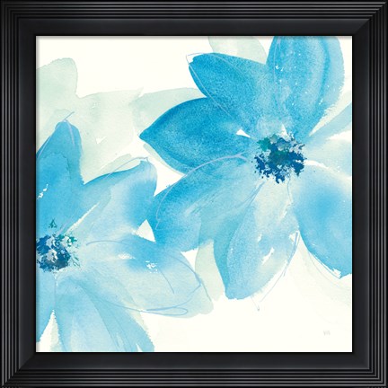 Framed Aqua Mint Clematis II Print