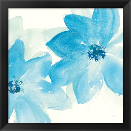 Framed Aqua Mint Clematis II Print